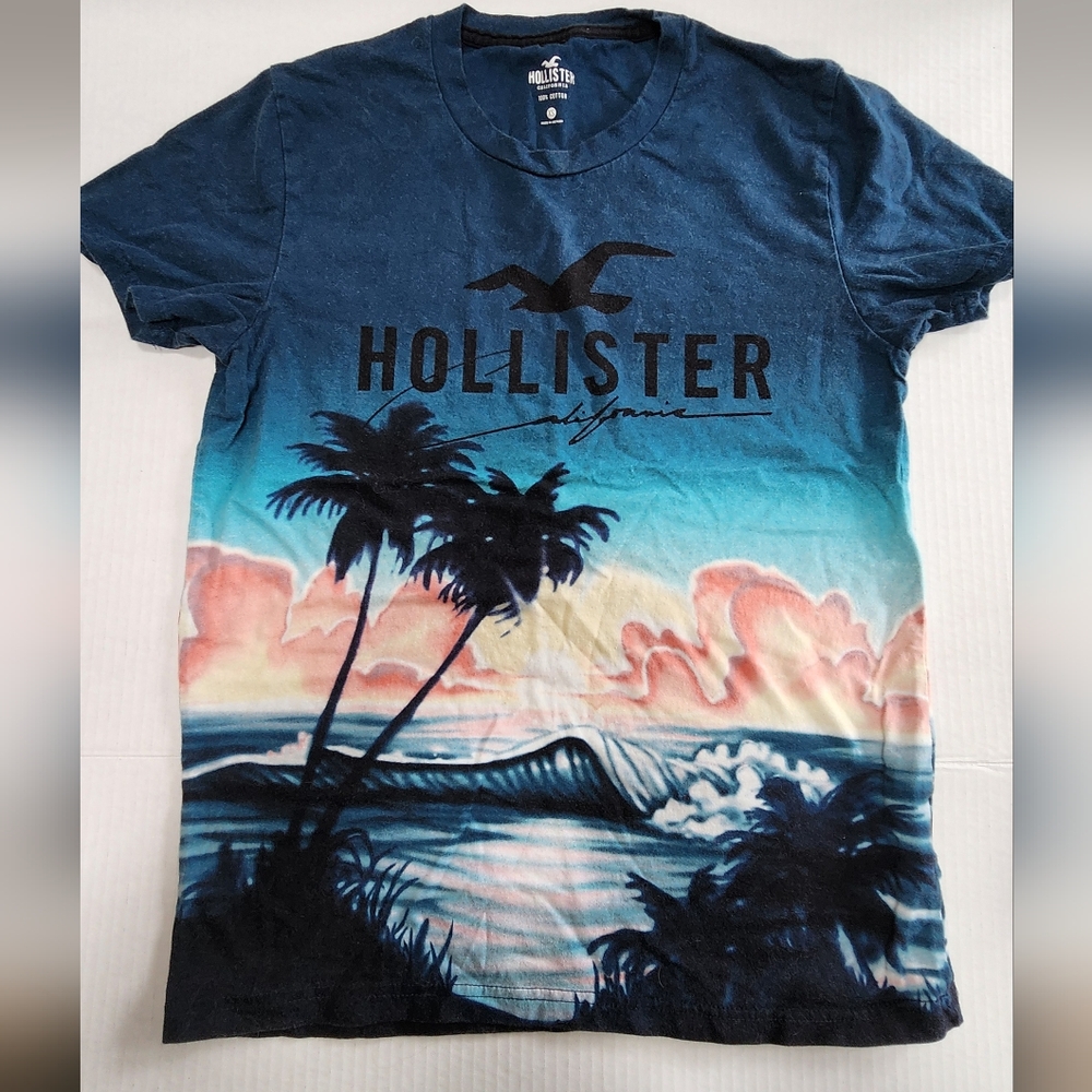 Hollister Blue Graphic T-Shirt for Men Size xs
